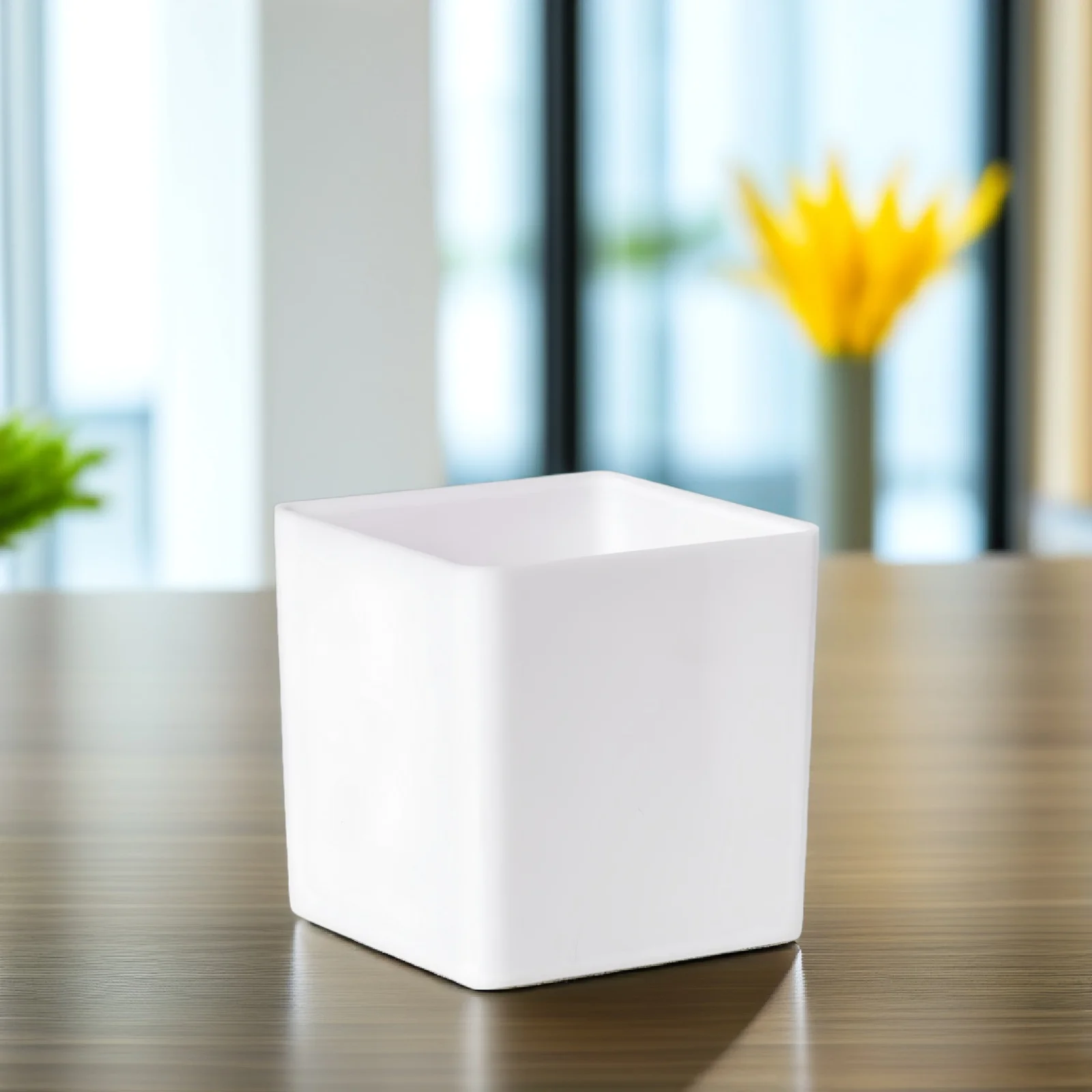 

2 Pcs Water Storage Flower Pots White Plastic Desk Succulent Planter Nursery Pots Plants Gardening Container