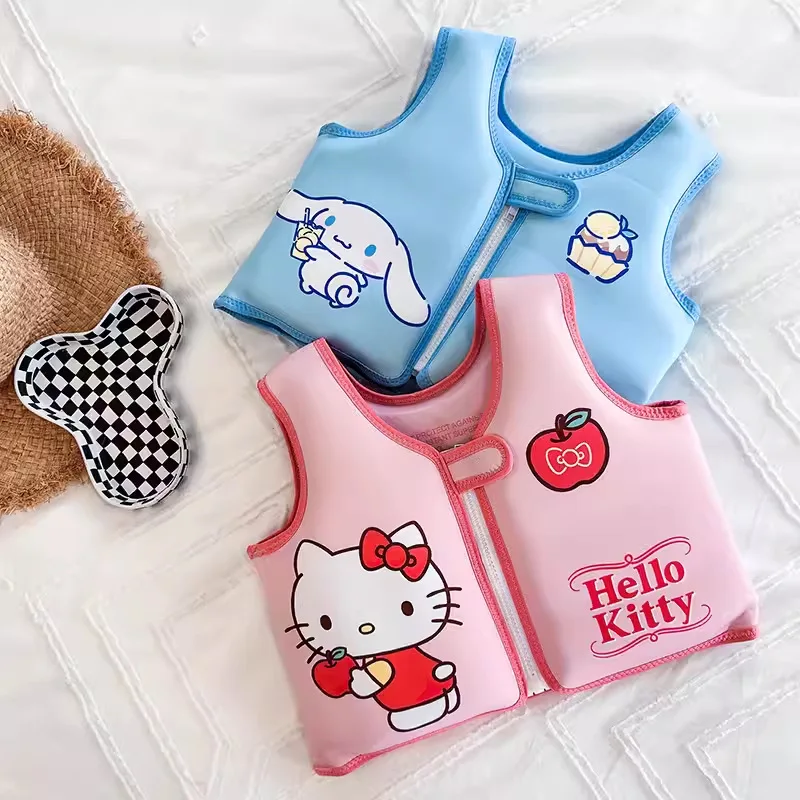 Genuine Children\'S Non Inflatable Buoyancy Tank Tops Baby Beginner Swimsuits Kuromi Hello Kt Swimsuits