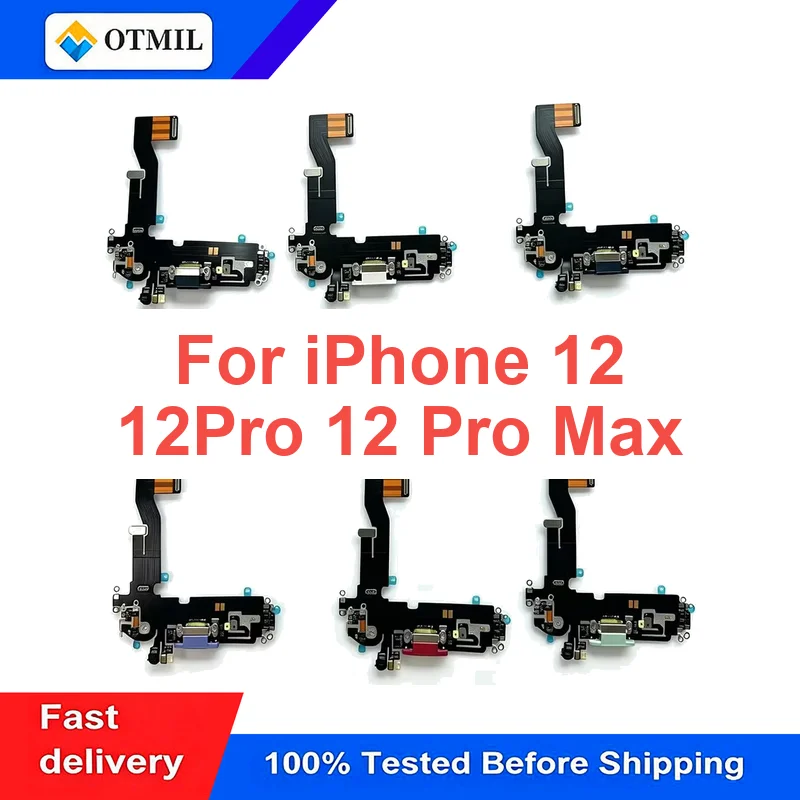 USB Charger Port Dock Connector Flex Cable For iPhone 12 12 Pro 12 Pro Max Replacement Repair Parts Easy Installation Durable