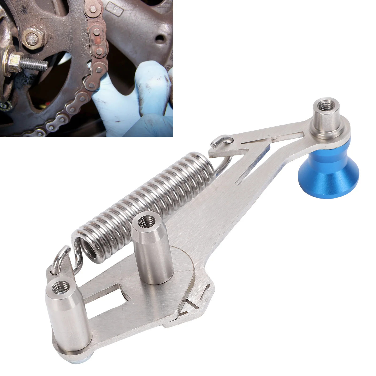 

Инструмент для регулировки зазора в цепи мотоцикла из нержавеющей стали 304, быстрый и точный регулятор зазора цепи