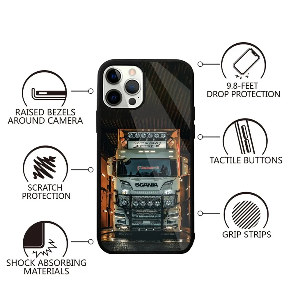 S-SCANIA Trucks SA-AB Phone Case For iPhone 16,15,14,13,12,11,Plus,Pro,Max,Mini Magsafe Magnetic Wireless Charging