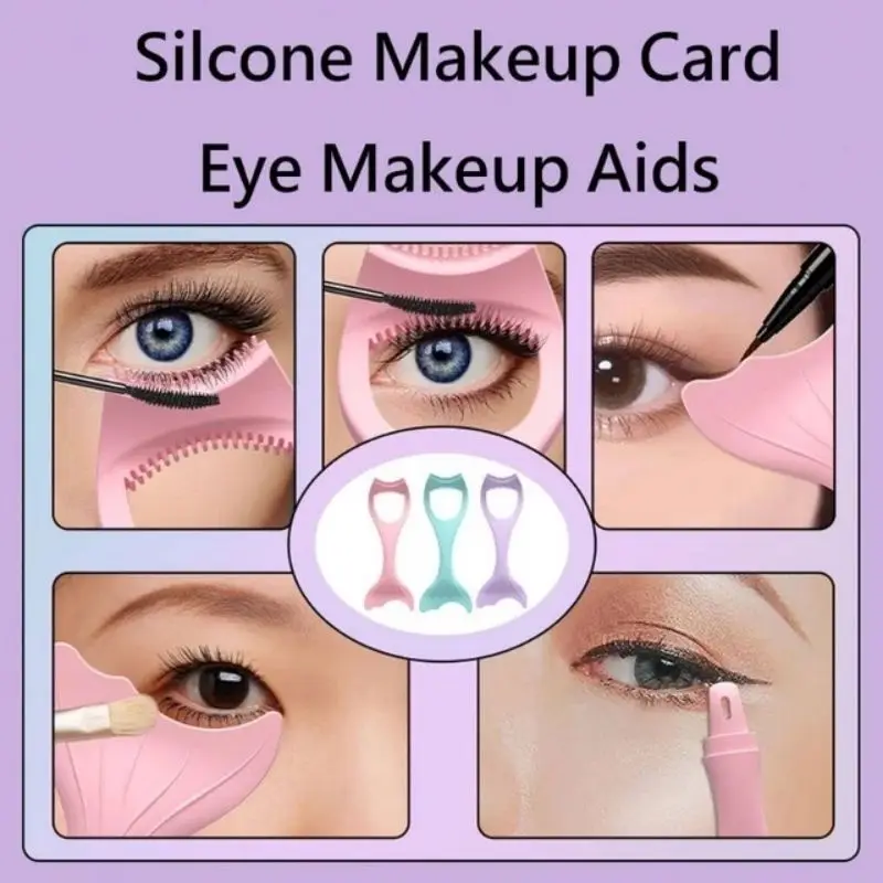 Zestaw 2 szt. szablonów do eyelinera z efektem skrzydełek, aplikator do tuszu do rzęs, wielorazowy silikonowy przyrząd do eyelinera do makijażu oczu, maska do aplikacji