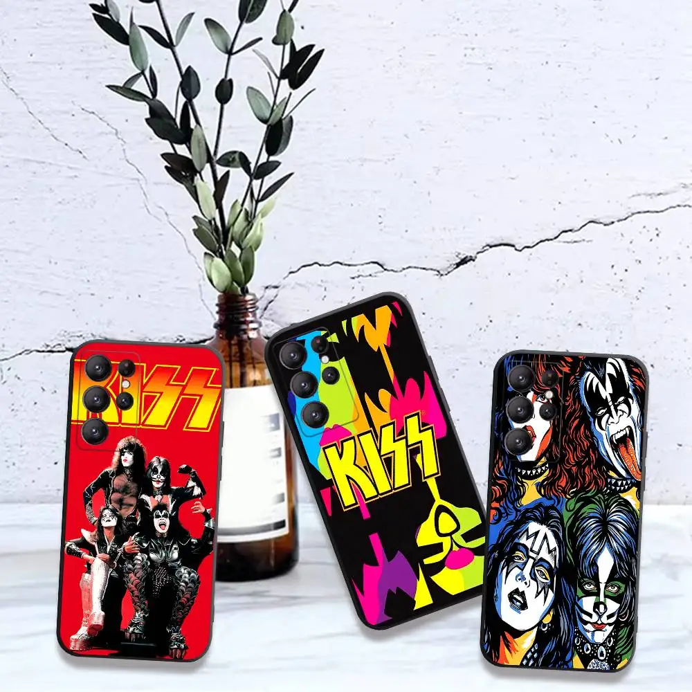 Retro K-KISS Rock Band Phone Case For Samsung S 24 fe 25 Ultra plus 20 lite 21 30 22 23 24 22 Ultra 5G Fundas