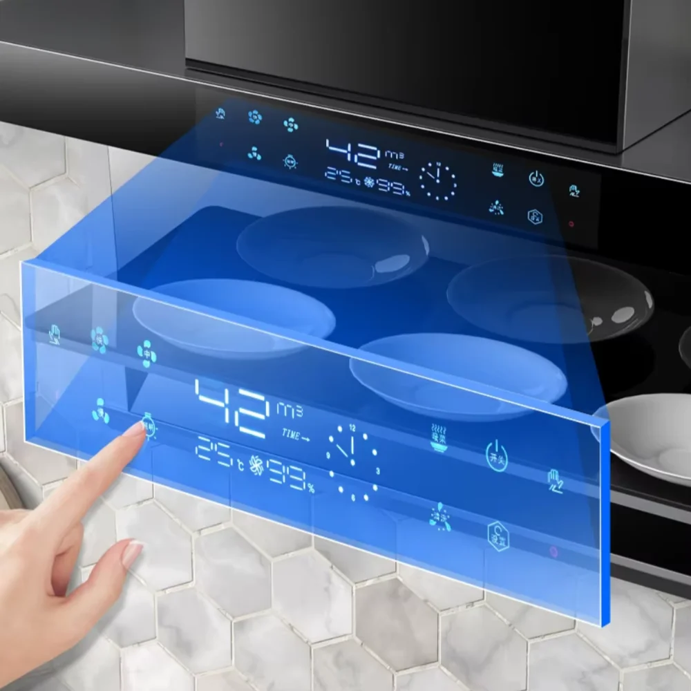 Smart Control Keep Food Warm Smoke Sensing Wall Mounted Range Hood Gold Cooker Exhaust Hood For Kitchen Filter Extractor