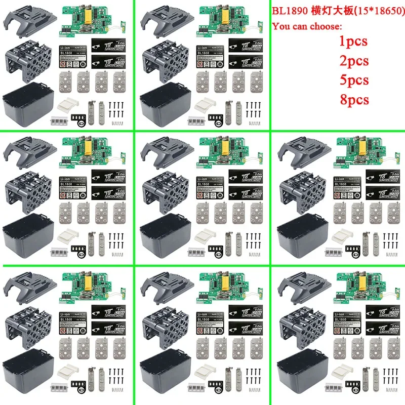 8pcs BL1890 Li-ion Battery Case PCB Charging Protection Circuit Board Shell Box For Makita 18V 9.0Ah Sticker Label House 1860-15