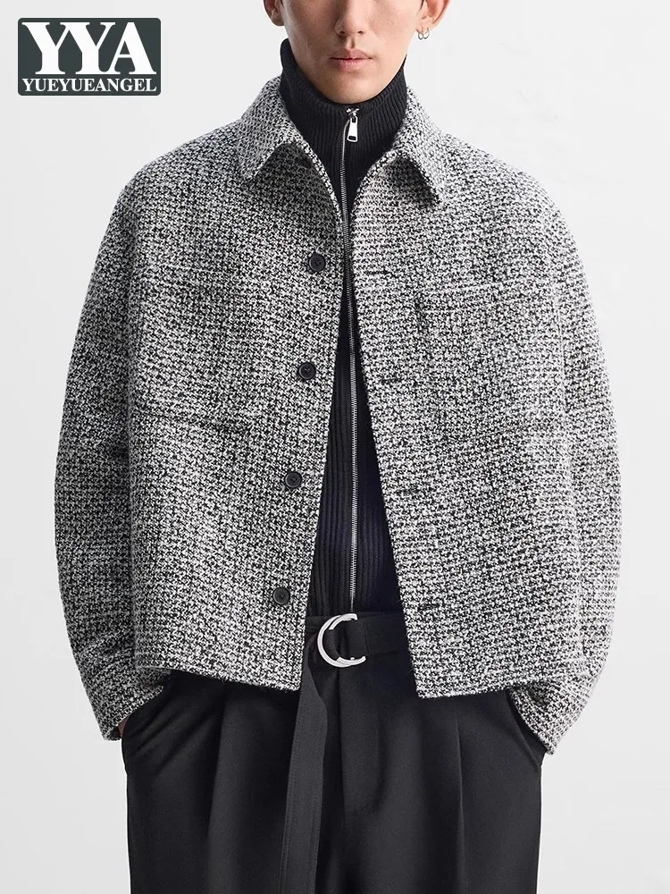 

Autumn Mens Loose Fit Single Breasted Casual Jacket Fashion Designer Streetwear Outerwear Coat Pockets Male Jackets