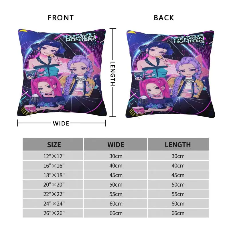 مخصص Kpop هنتر شيطان غطاء الوسادة 45x45 سنتيمتر Huntrix المخملية الفاخرة رمي وسادة
