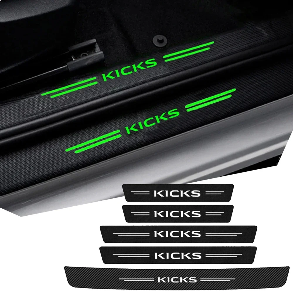 Luminous Tape Car Door Trunk Bumper Sill Stickers for Nissan Kicks Logo Emblem Threshold Protective Night Light Plate Styling