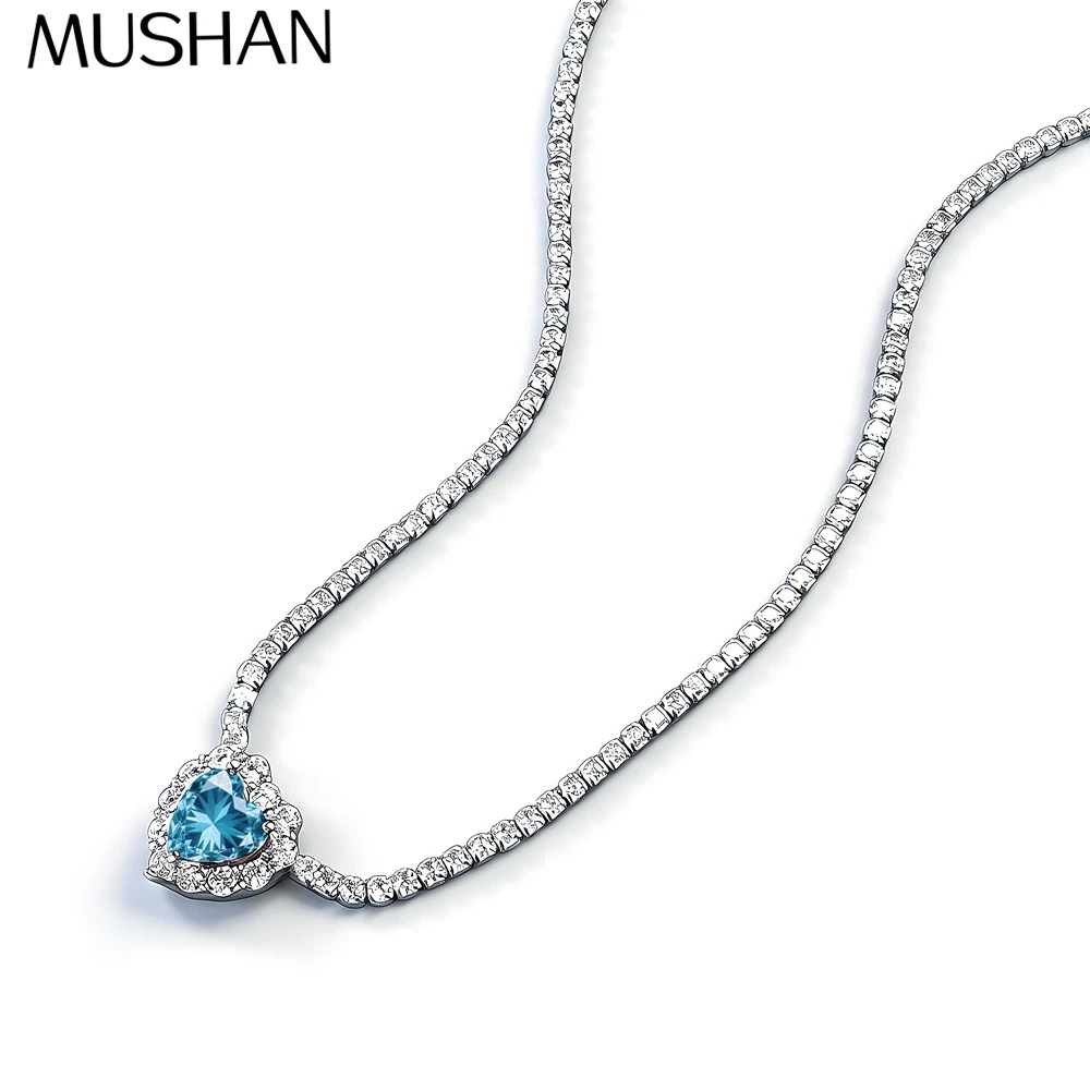 

MuShan Jewelry 925 Sterling Silver Necklace Pendant Chain HCD Gemstones Her Gift Statement Jewelry Women Necklaces Jewelry