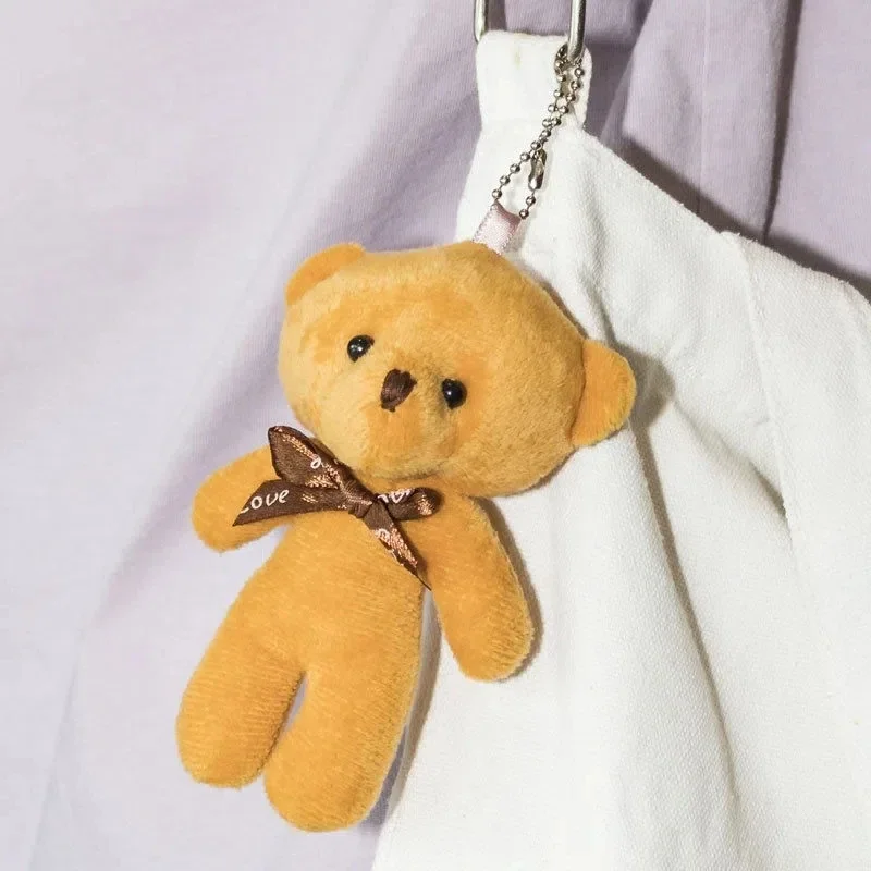 12cm Mini Teddy Bear Doll Cute Plush Toys Animal Stuffed Doll Keychain Pendant Small Gift for Party Wedding Toys マイメロディ グッズ