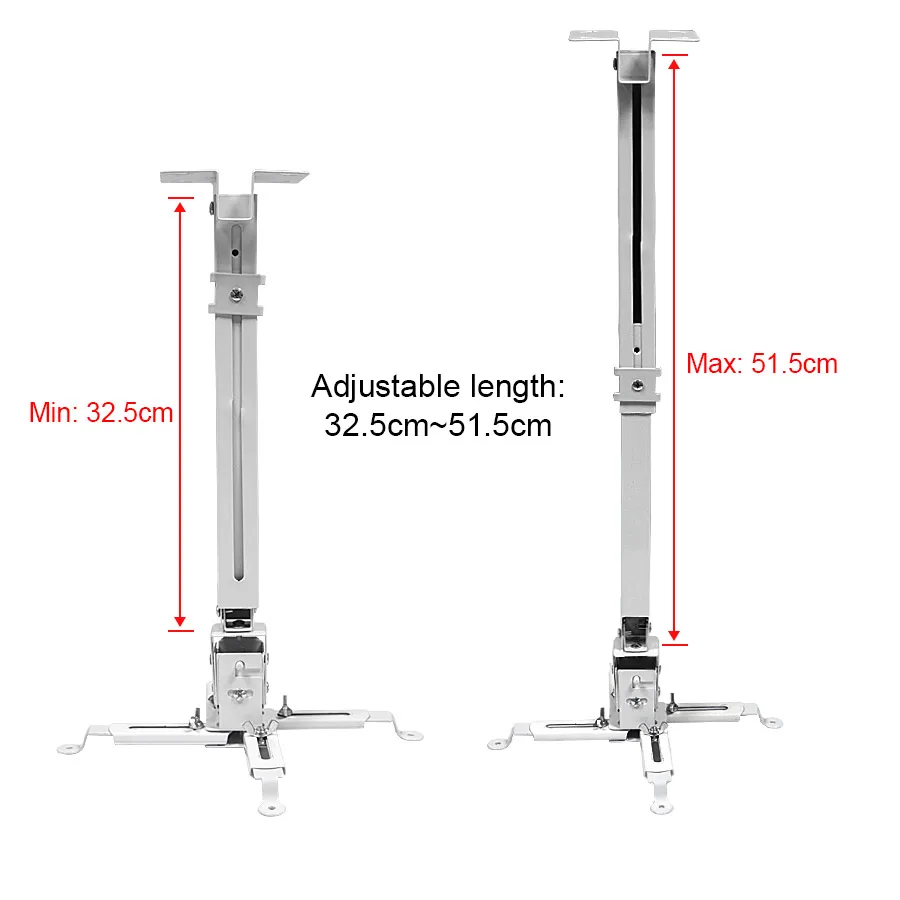 Everycom العالمي العارض قوس شماعات قابل للتعديل العارض الملحقات سقف جبل تحميل 5 كجم لأجهزة العرض LCD DPL