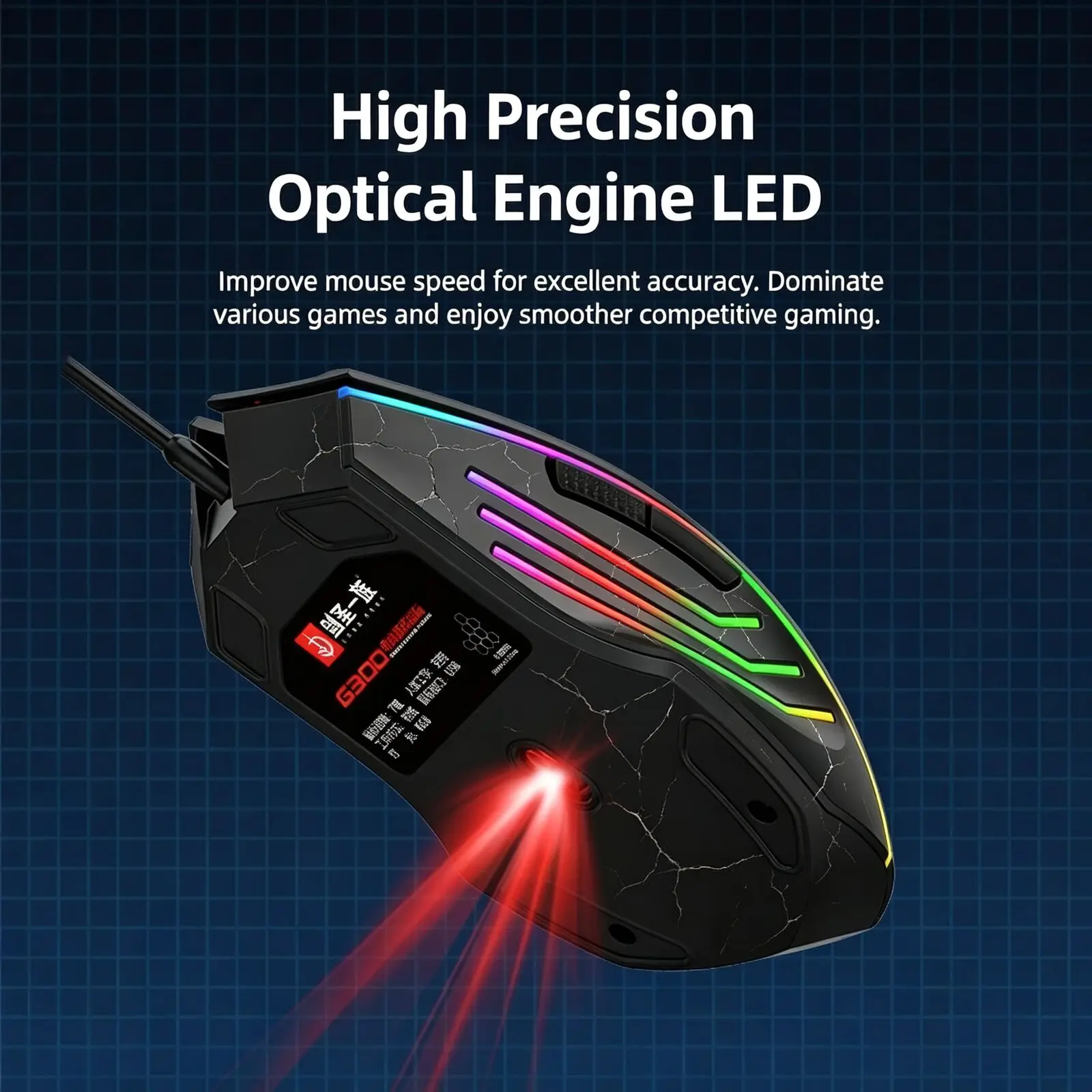 Sword Saint Clan Wired Gaming Mouse, Esports-Specific Dormitory Reverse-Flow Game-Changer, High DPI, Precise Positioning