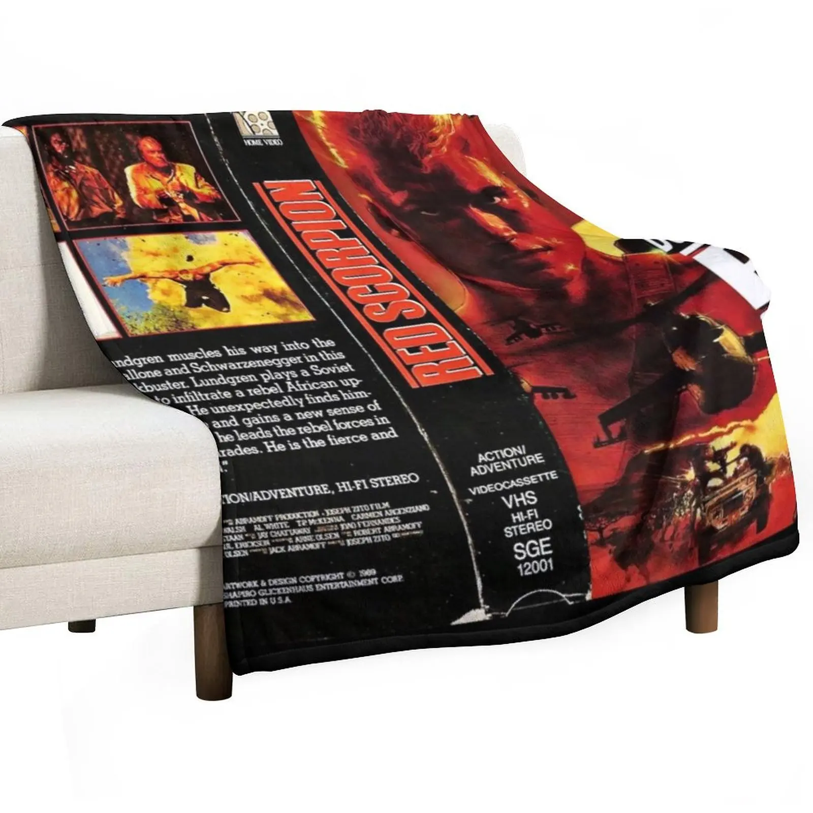 

Red Scorpion VHS Throw Blanket Soft Shaggy Blankets