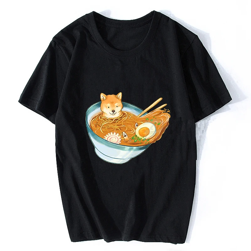 Neko Ramen Japan Cat Anime T Shirt Men\'s High Quality Aesthetic Cotton Cool Vintage T-shirt Harajuku Streetwear Camisetas Hombre