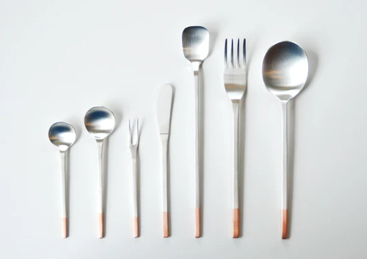 

Classic Copper Silver Plated Dining Utensils AIZAWA Workshop New Nihonkai Traditional Metal Cutlery Set for Everyday Use