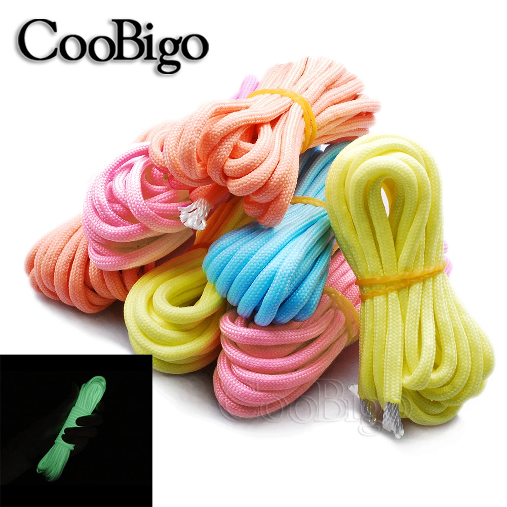 Luminous Paracord 550 Rope Parachute Cord Survival Lanyard  Outdoor Climbing Camping Tent Survival Equipment 9 Strands Dia.4mm