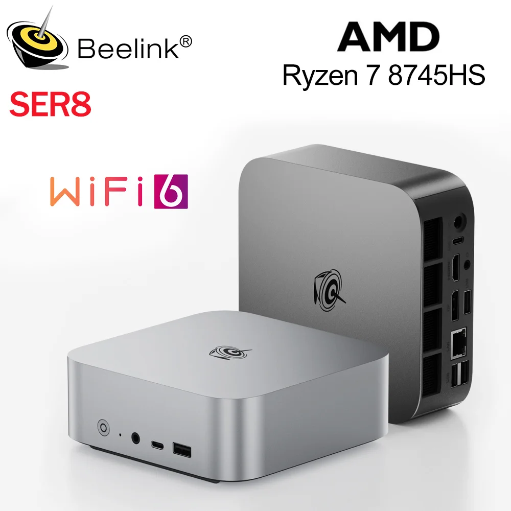 New Beelink Mini Gaming PC SER8 No AI Function With AMD Ryzen 7 8745HS 24G 32G DDR5 1T NVME PCIe4.0 SSD 2.5Gbps Desktop Computer