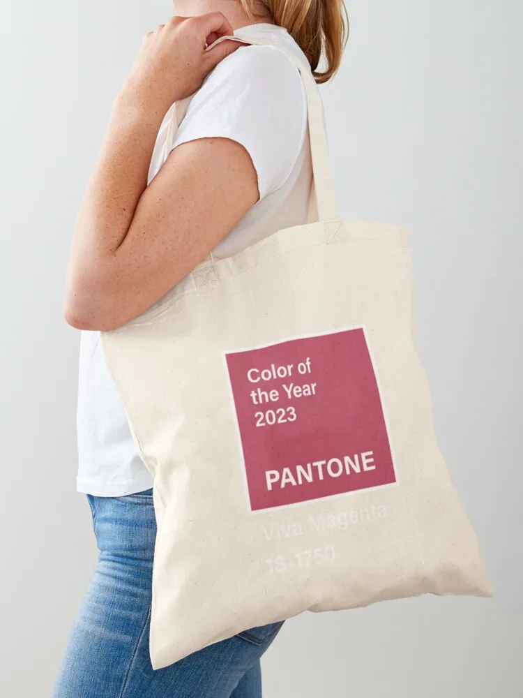 Pantone Viva Magenta. Color of 2023 Tote Bag tote bag custom tote bag university Lady bags custom fabric