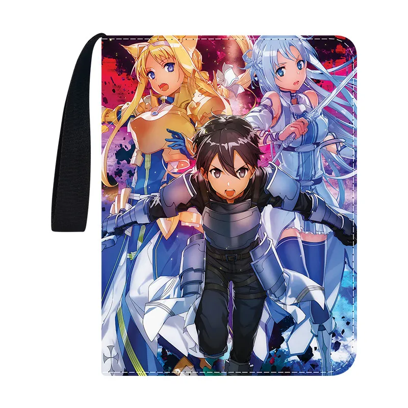 400pcs/900pcs Sword Art Online Card Album Book Folder 4/9 Card Slots Collections Zipper Double Pocket Zipper Card Binder Holder