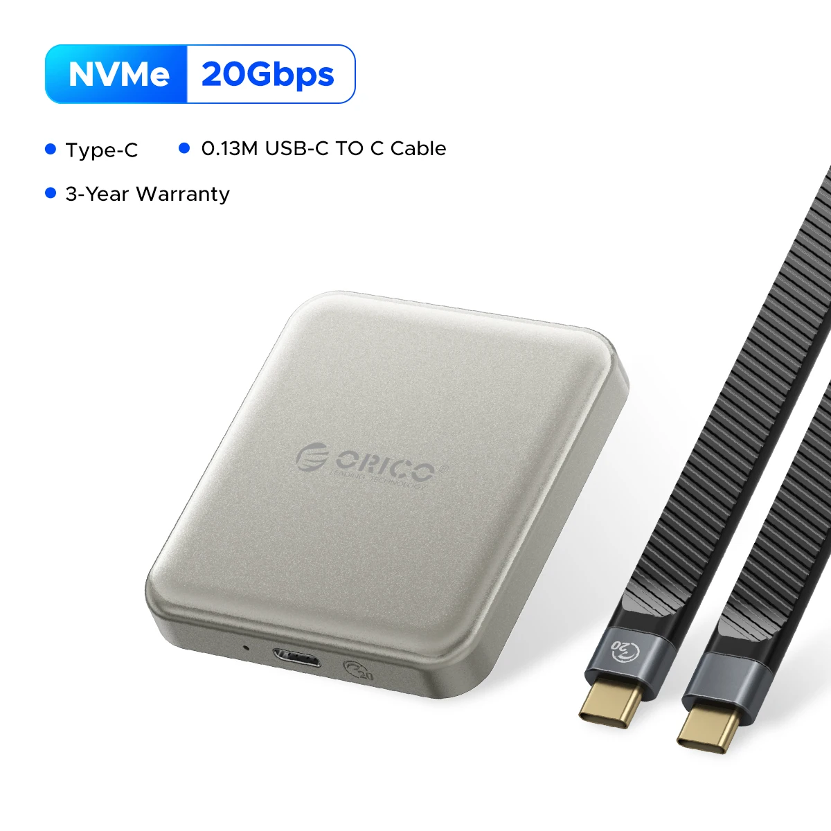 ORICO Magnetic Portable SSD USB3.2 20Gbps Supports 4K ProRes Video