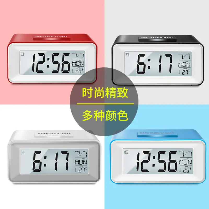 Music alarm clock student high school with mute bedroom bedside luminous clock desktop smart multi-function digital clock