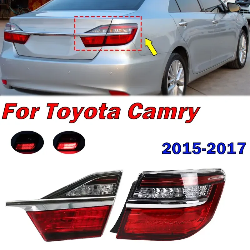 

Задний фонарь для Toyota Camry 2015 2016 2017, задний фонарь, тормозной сигнал поворота, противотуманный фонарь внутри, внешний задний фонарь в сборе, автозапчасти