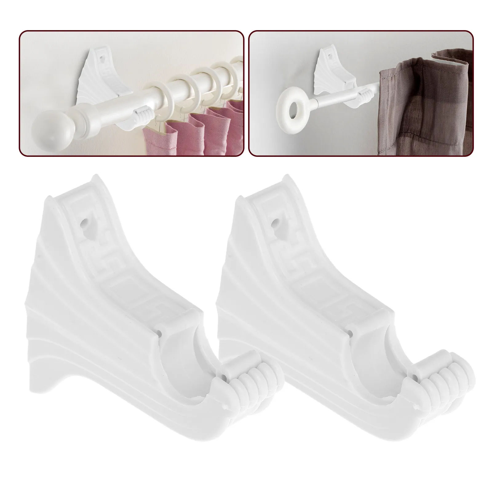 12Pcs Classic Curtain Rod Brackets Wall Mounted Stable Heavy Duty Support for 26-28Mm Rods Vintage Home Decor Curtain Hardware
