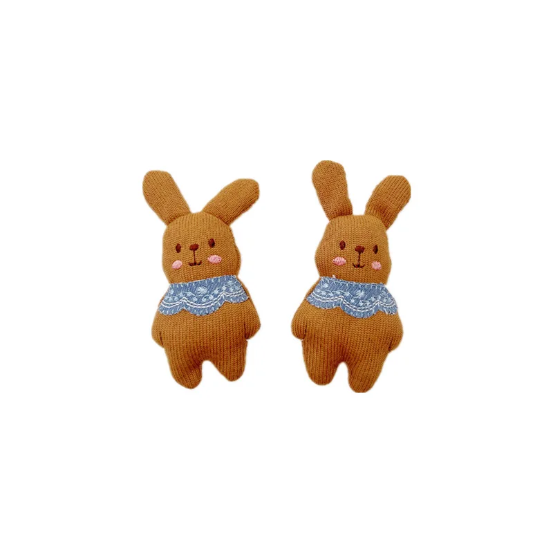 4PCS Cartoon plush fabric rabbit doll doll brooch schoolbag DIY scarf socks rabbit accessories decoration