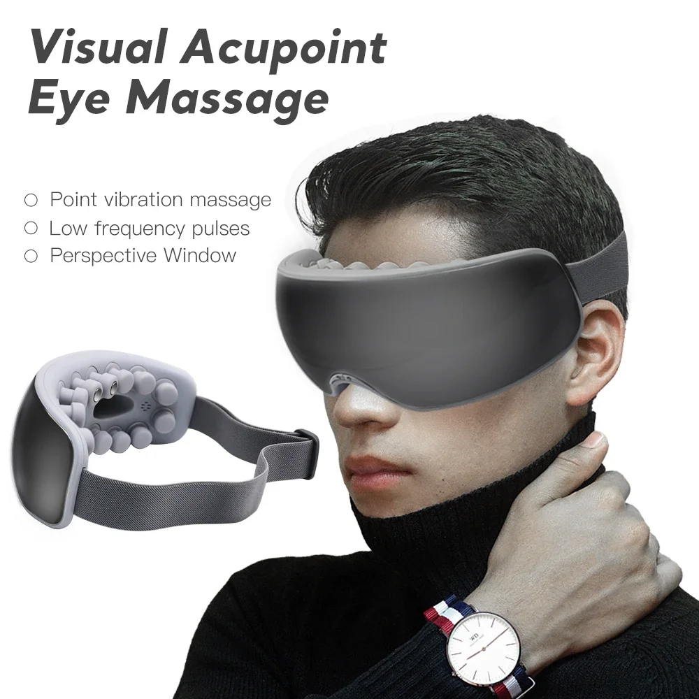 Clear Lenses Design Multi Accupoint Vibration Eye Massager Bluetooth Music Eye Massage fast shipping