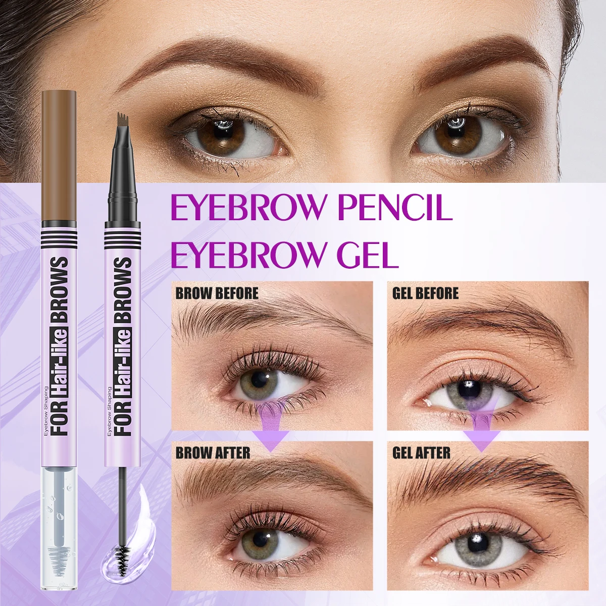 Lápiz de Gel para cejas, crema para cejas, líquido para tatuaje resistente al agua de larga duración, lápiz de maquillaje para cejas negro