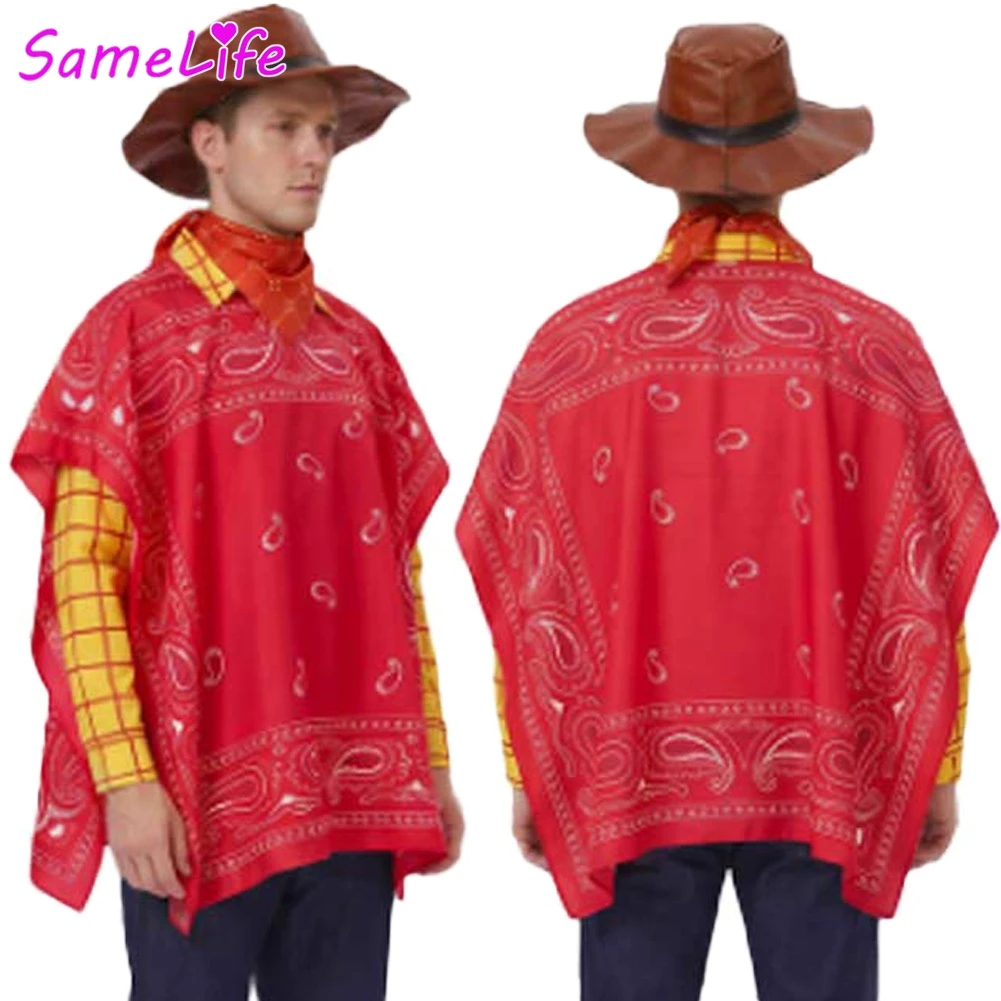 Cowboy Woody Cosplay Fantasy Cloak Clothing Cartoon Plush Story Men Costume Disguise Accessories Halloween Adult Male Outfits view 3