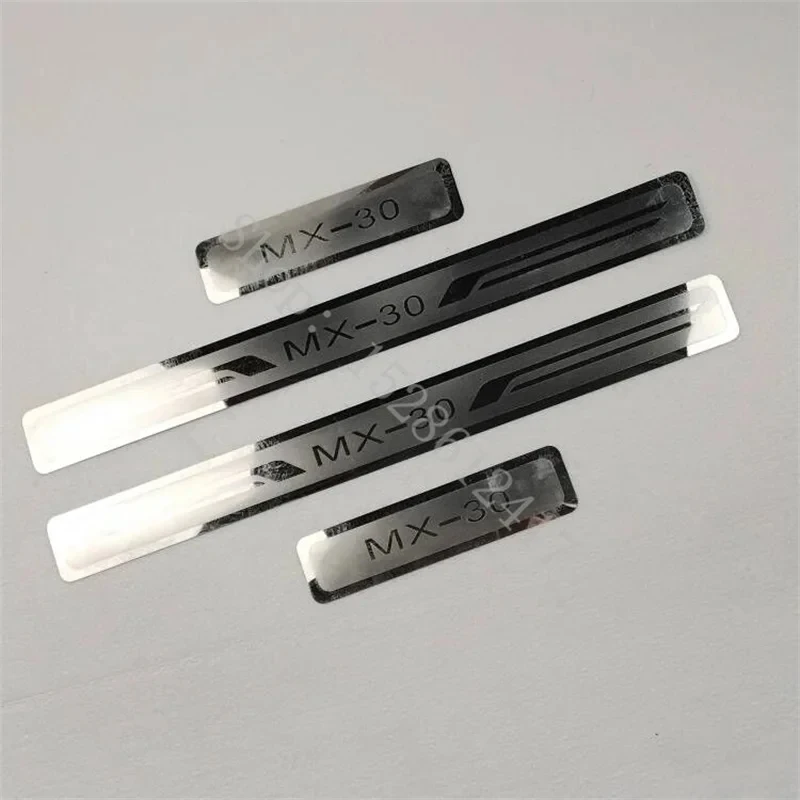 

For Mazda MX30 MX-30 2020 2021~2024Door Sill Pedal Protector Scuff Plate Auto Thresholds Sticker Styling Trim Car Accessories
