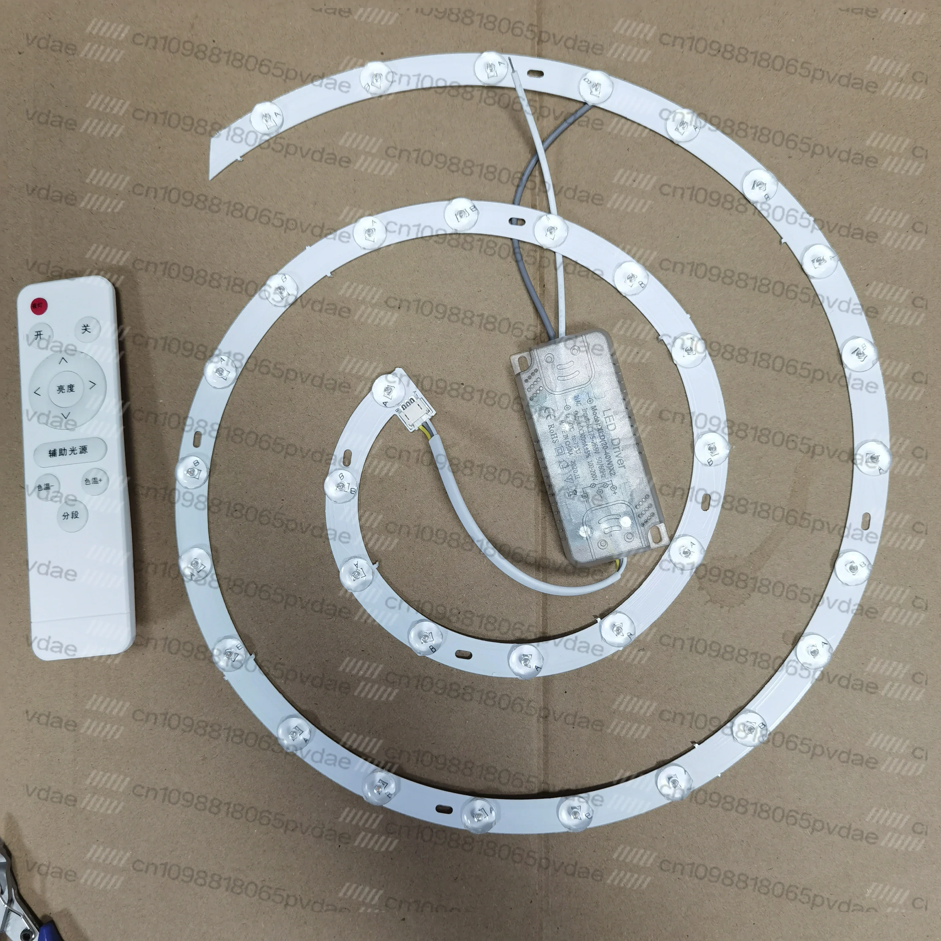 LED two-color three-color ceiling light modified board ring light source modified fan wick round dimming