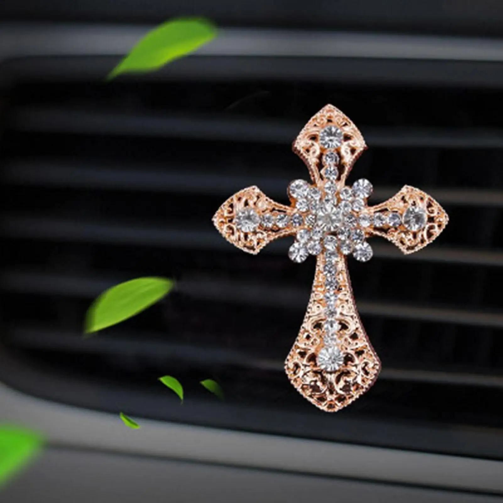 Inlaid diamond cross style car Air conditioning outlet perfume car perfume car interior accessories car fragrance