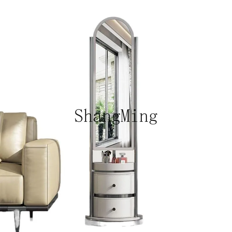 CL full-length mirror coat rack household full-length mirror hanging  integrated bedroom storage dresser rotating floor mirror