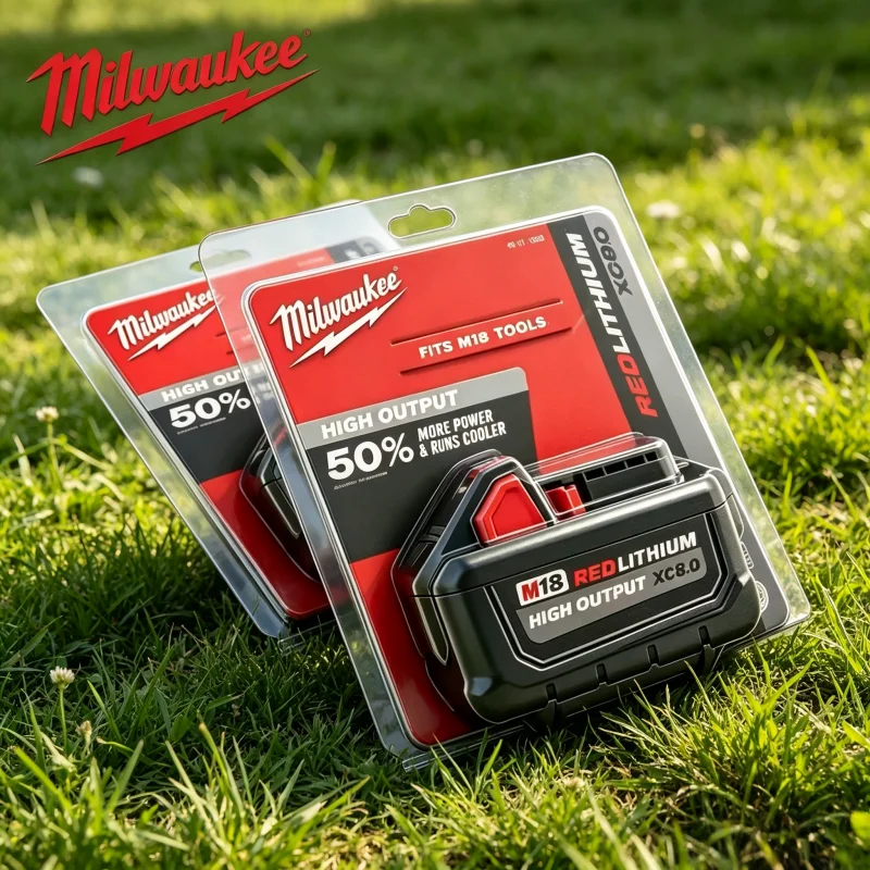 

Milwaukee 18V Original M18 High XC8.0Ah Rechargeable Battery, Replacement Pack for M18B8 M18-B5 M18-B6 M18-HB8 M18-HB12 Tools