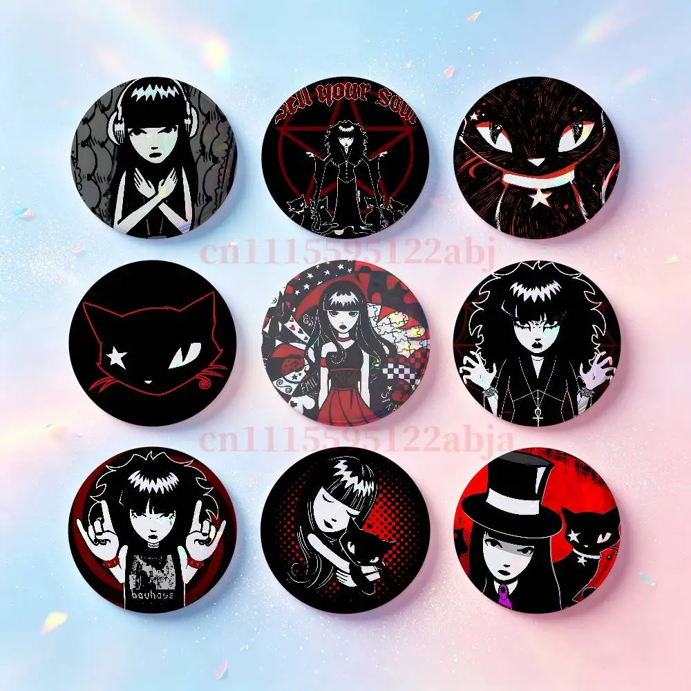 E-Emily the strange Badges 25 32 44 58 75 mm Round Customizable Wholesale Fan goods Self-made fan freebies