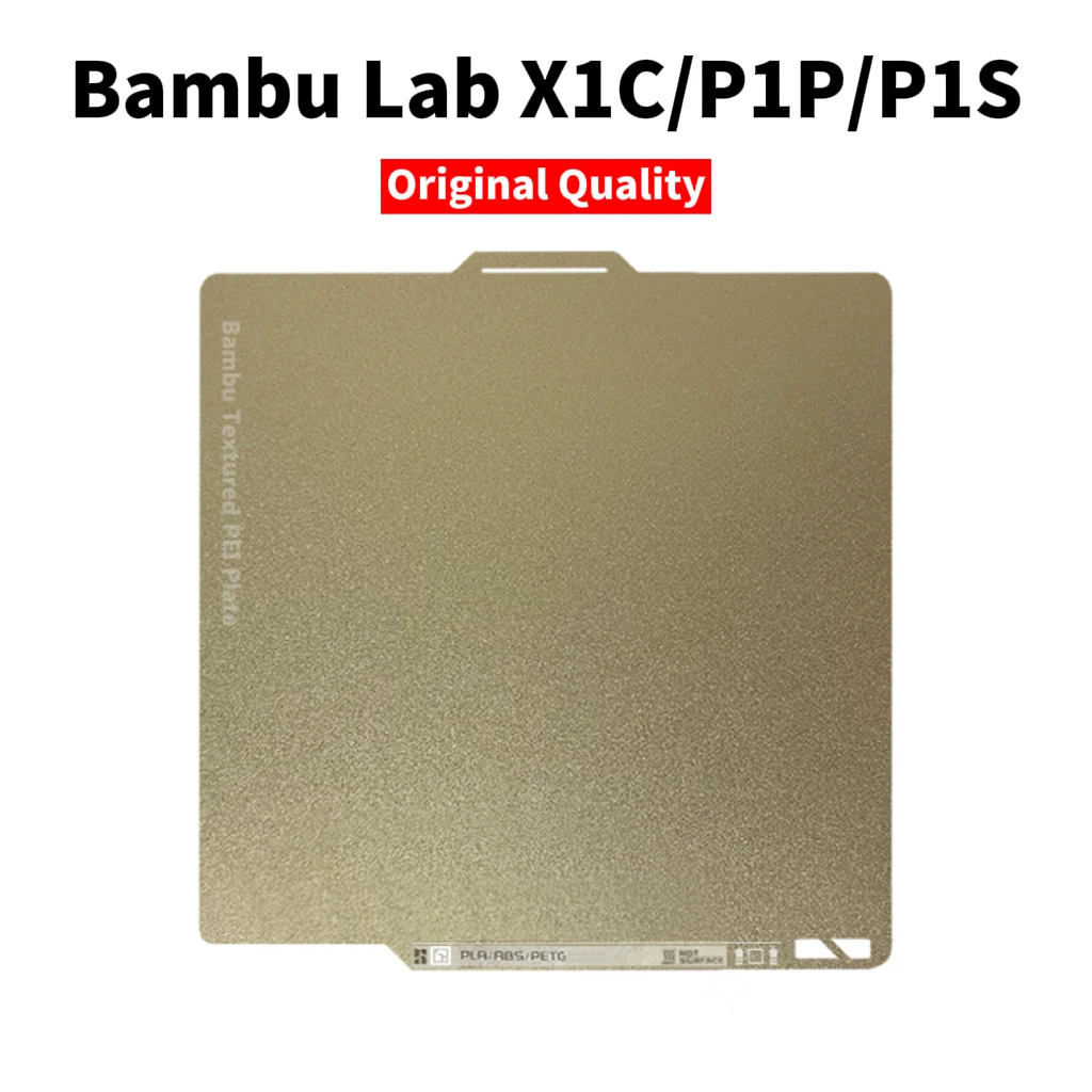 Orginal Bambu Lab X1C/P1P/P1S/A1 Double Side Build Plate Textured PEI Spring Steel Sheet Magnetic plate Orginal Quality