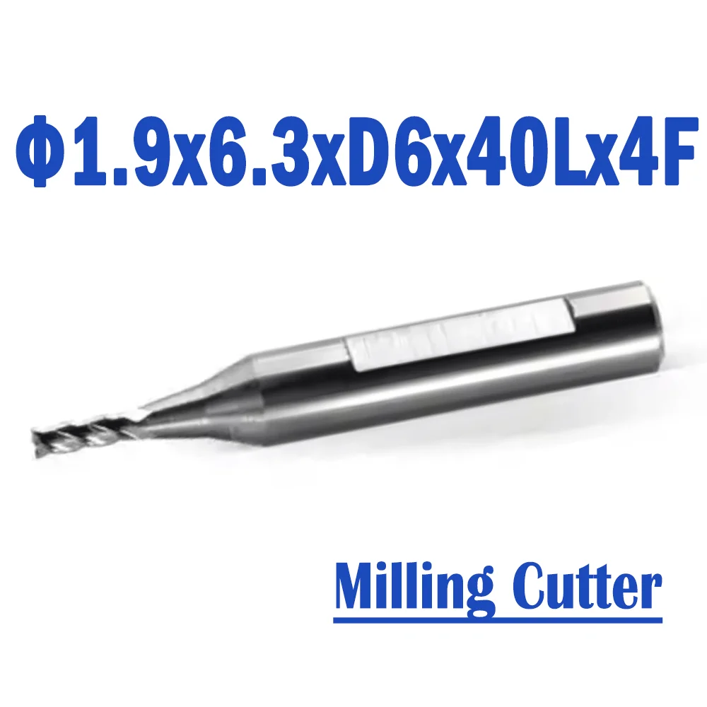 2 Pcs/lot Φ1.9x6.3xD6x40Lx4F Raize 60 Series Pro CNC Carbide Milling Cutter Accessories For Universal CNC Key Machine CONDOR