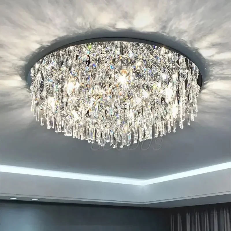 

Nordic Palace Crystal Ceiling Lamp Round Romantic Bedroom Atmosphere Lamp Restaurant Home Decoration Light Luxury Lamp