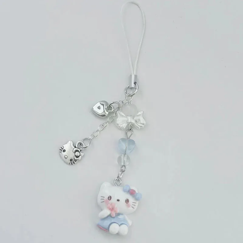 Kawaii Cartoon Telefone Anel para Mulheres, Hellokitty Acessórios Pingentes, Chaveiro de Carro Pochacco, Decoração Presentes para Meninas