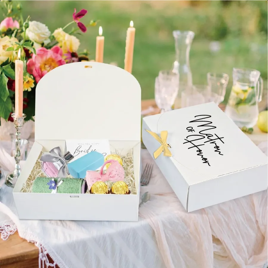 Confezione da 10 scatole regalo per damigella d'onore Scatole per proposte di damigella d'onoreWill You Be My Scatola per damigella d'onore Scatola per proposta di damigella d'onore Matron of Honor