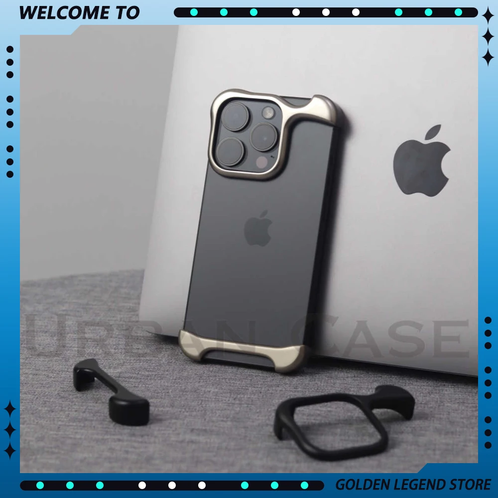 Anti-drop Phone Case Ultralight Pulse Luxury 13 14 15 16 Pro Max 16 Pro Plus Arc Aluminum Metal Bumper iPhone Custom Decoration