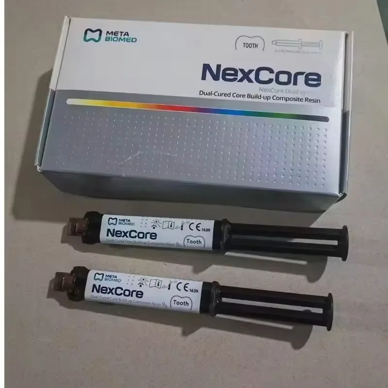 Meta NexCore Dual Cure Post Core Resin Cement | 2 Shades | 9g/Syringe , 2pcs/Box | Dental Light Curing Luting Cement view 5