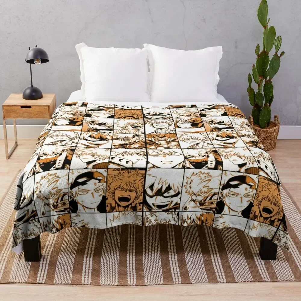 

Bakugo Katsuki collage Throw Blanket Multi Use Warm Blanket for Living Room Bedroom