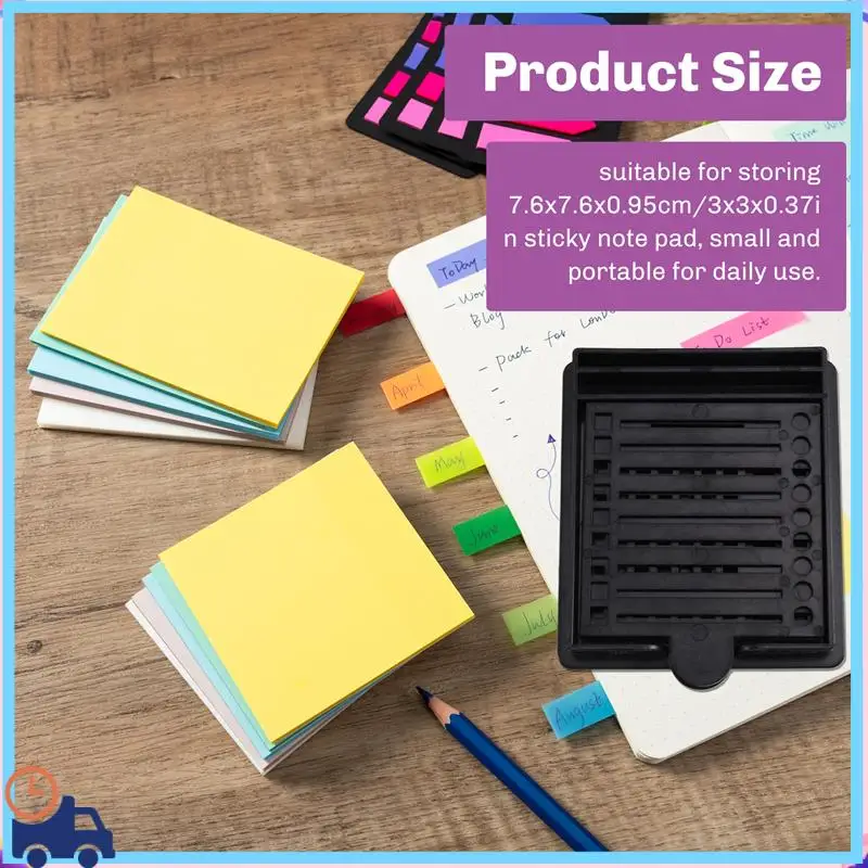 Latest Multifunctional Note Holder With Stencil For 3X3 Inch Self-Sticky Notepad,  Dispenser And Clip