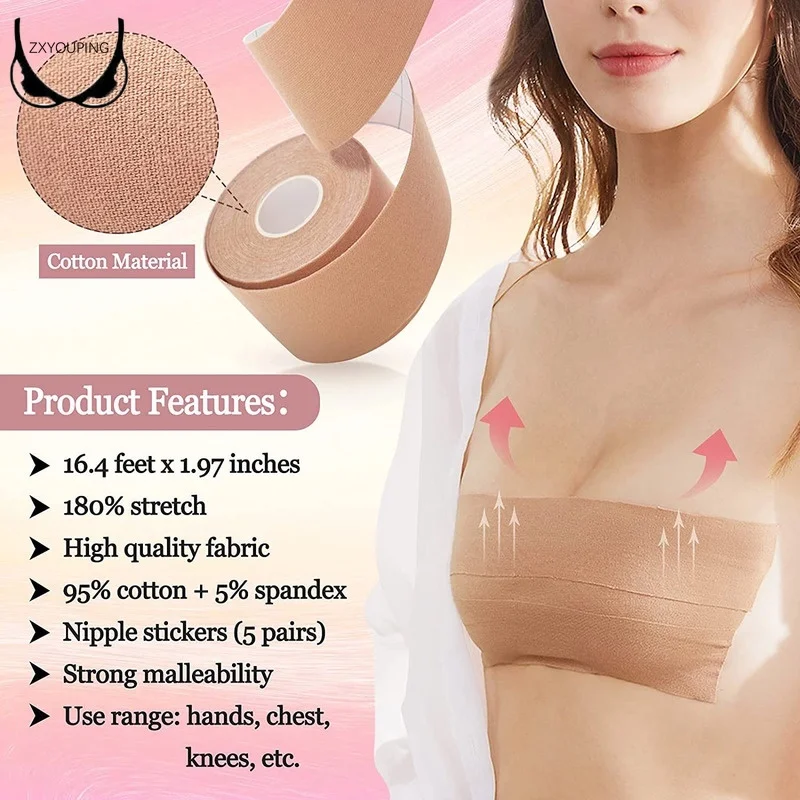 Women Breast Lifting Tape Push Up Invisible Bra,Women Nipple Tape,Nipple Stickers Invisible Pasties for Women