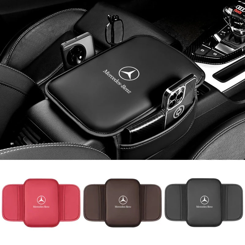 Car Armrest Box Pad Leather Auto Armrest Mat Car Accessories for Mercedes Benz B/C/E/S Class A Class C200L GLC GLK New CLA