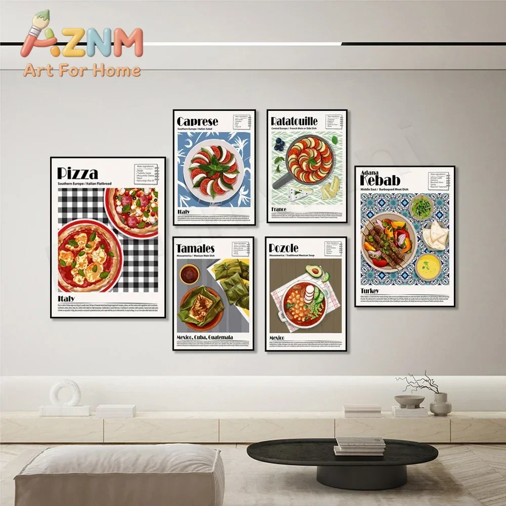 Russian Okroshka Korean Ginseng Chicken Soup Adana Kebab Hummus Appetizer Tamales Mexican Main Dish  Food Poster