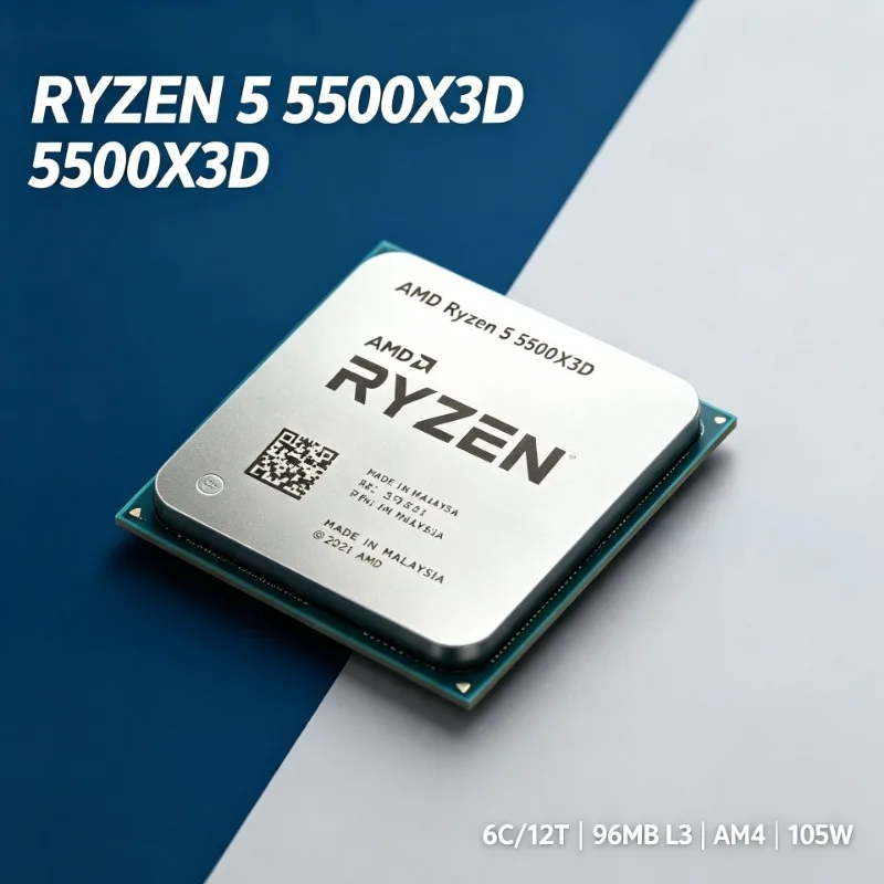 AM4 Gaming Processor R5 5500X3D 3D V-Cache Large L3 Cache 105W TDP Desktop CPU No Fan Attached